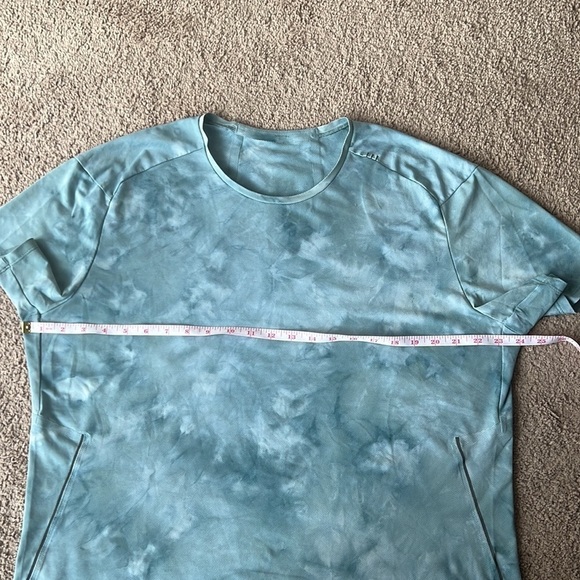 Lululemon Fast and Free Short Sleeve Tidewater Teal Tie Dye Shirt - Picture 8 of 9